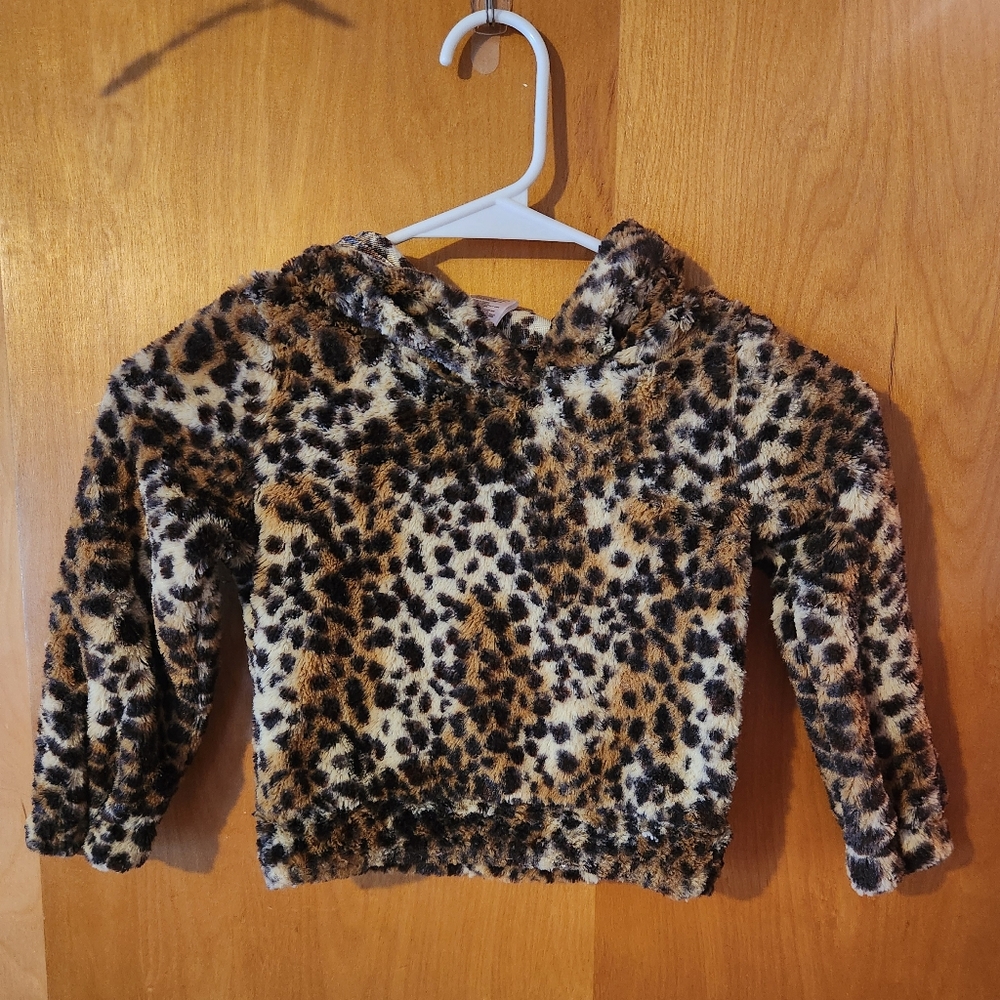 Toddler Girls Forever Me Animal Print Fuzzy Sweater Size 4T